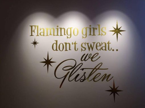 Flamingo girls don’t sweat .. we glisten